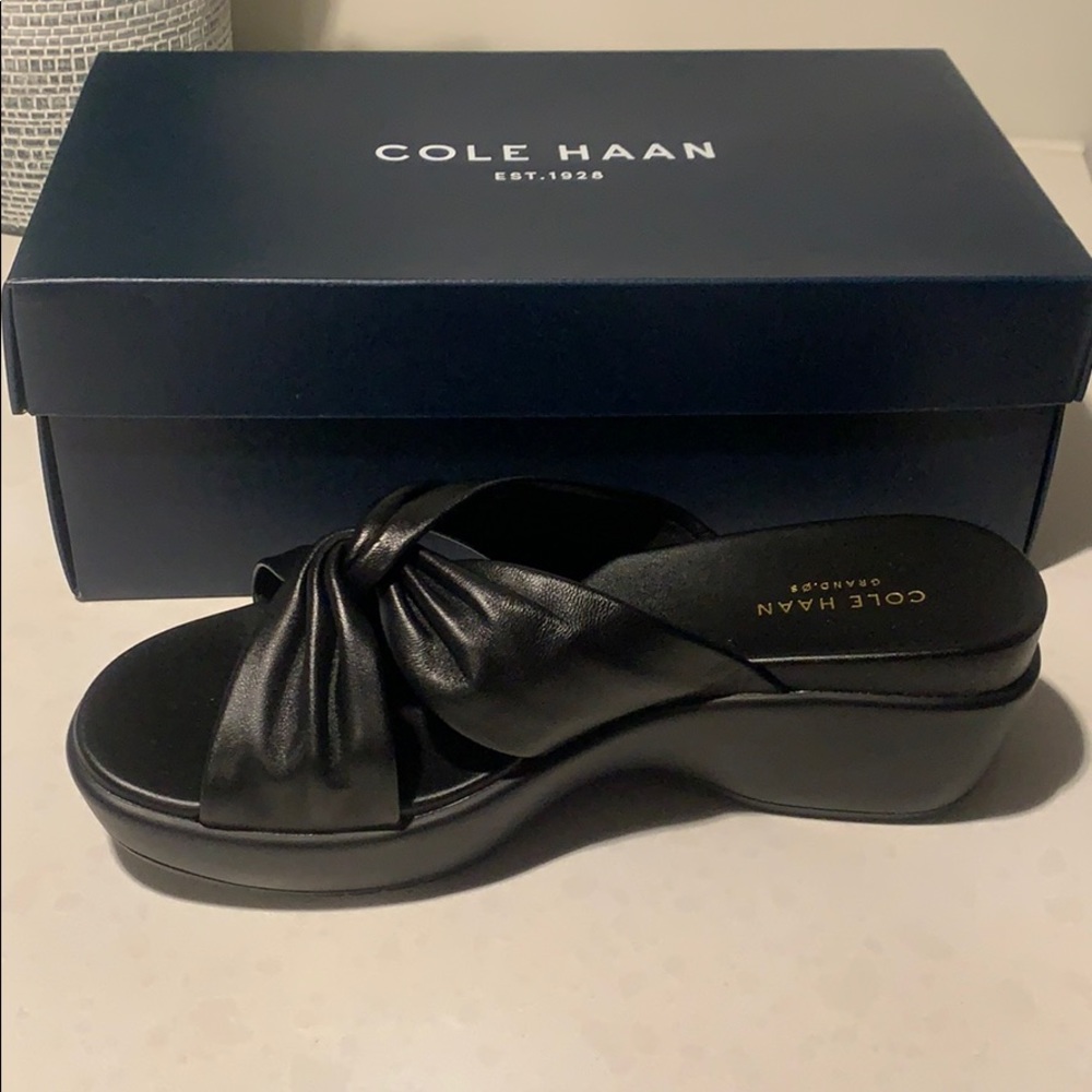 Leather Cole Haan Wedge Slides